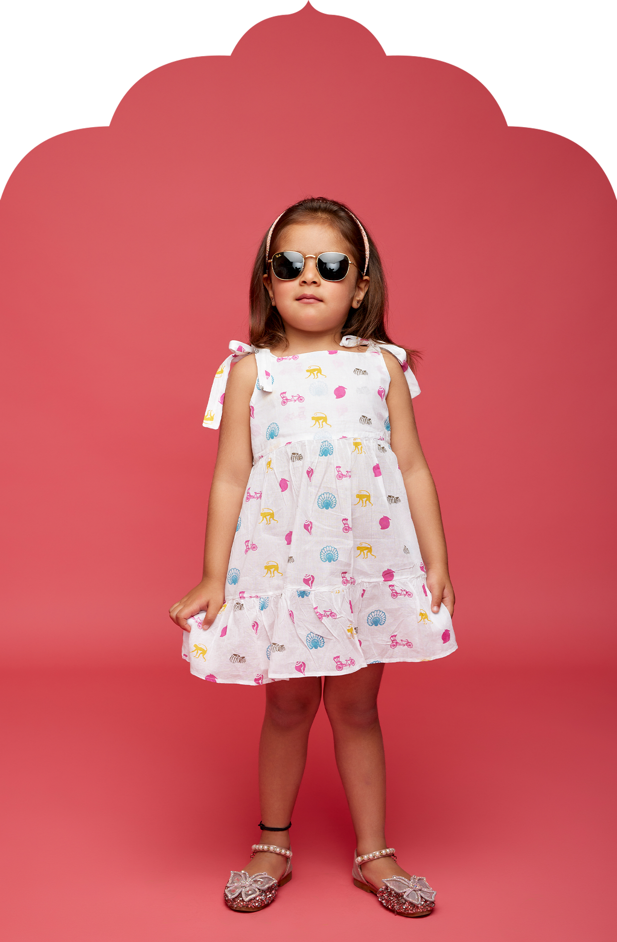 Girl's Dress with Indian Summer Print