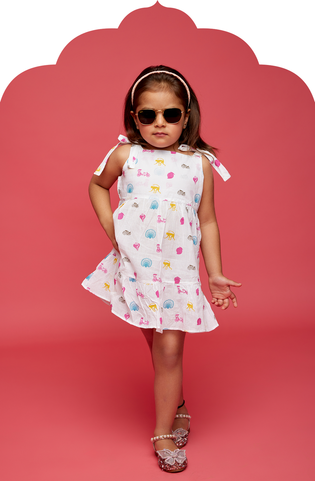 Girl's Dress with Indian Summer Print