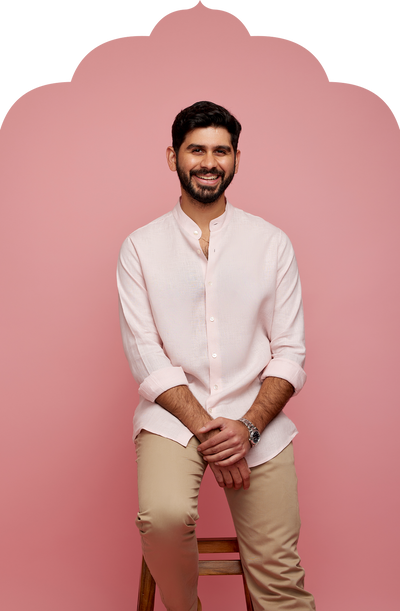 Men's Pink Linen Shirt