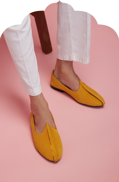 Men's Suede Yellow Juti Shoes