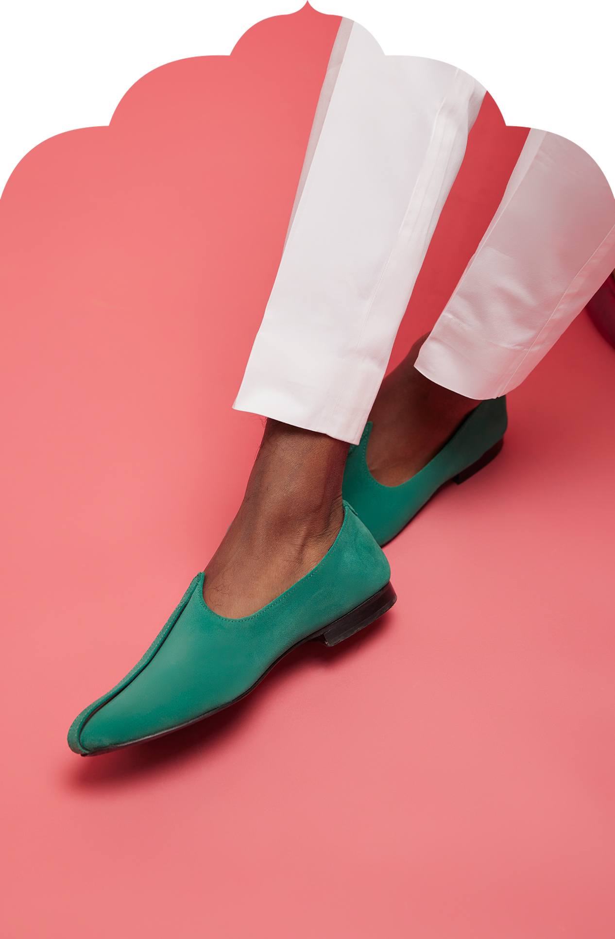 Men's Suede Green Juti Shoes