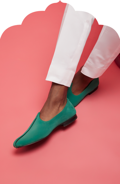 Men's Suede Green Juti Shoes