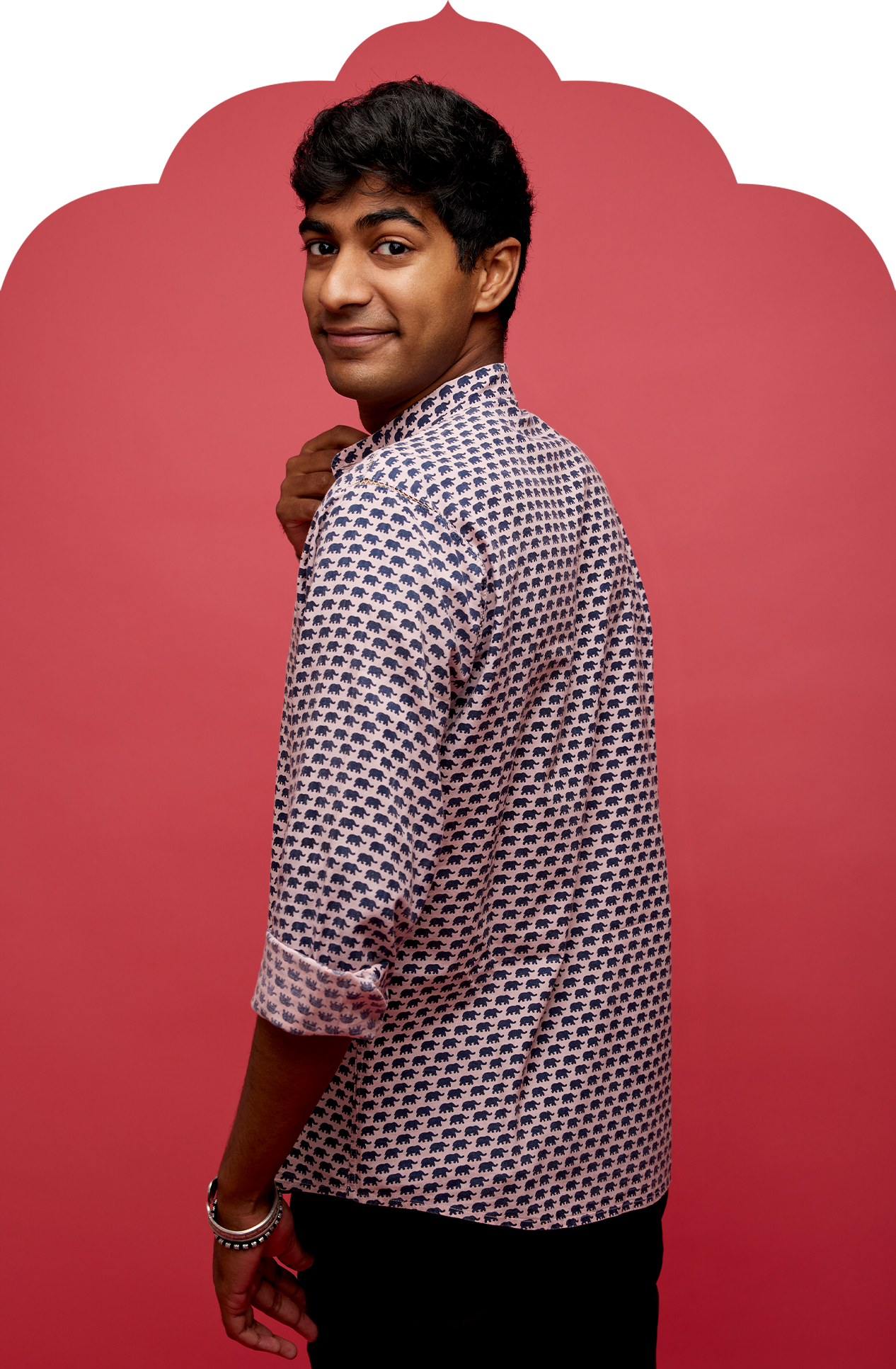 Men's Shirt with All Over Elephant Print