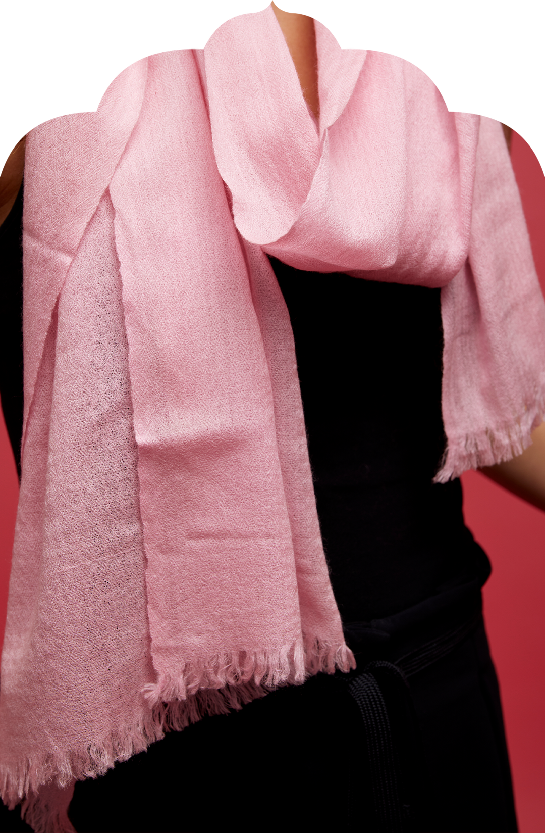 Blush Pink Fine Wool Scarf