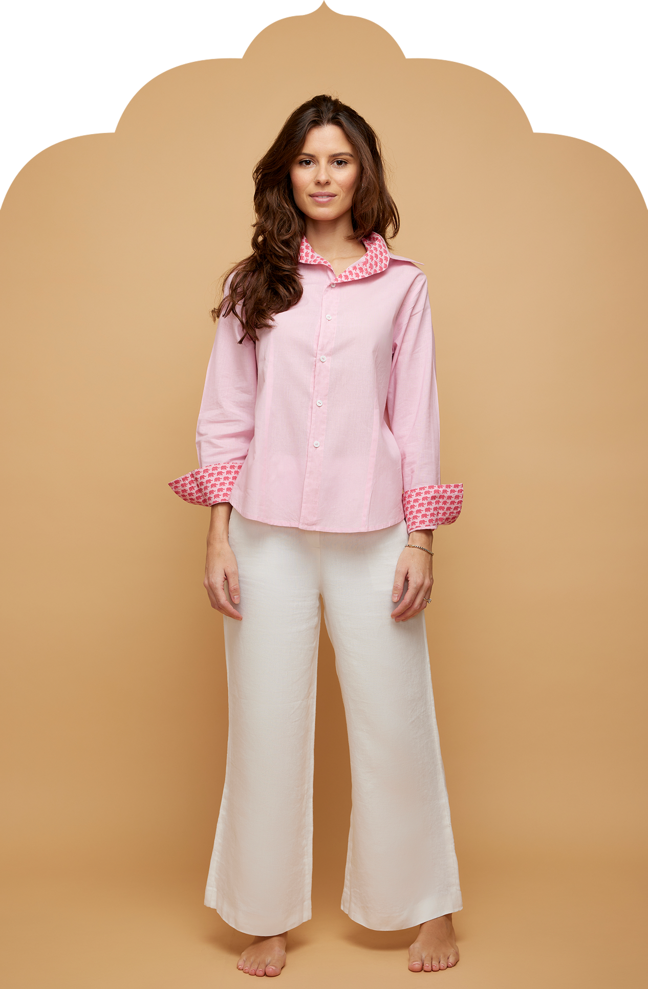 Women's Pink Cotton Shirt