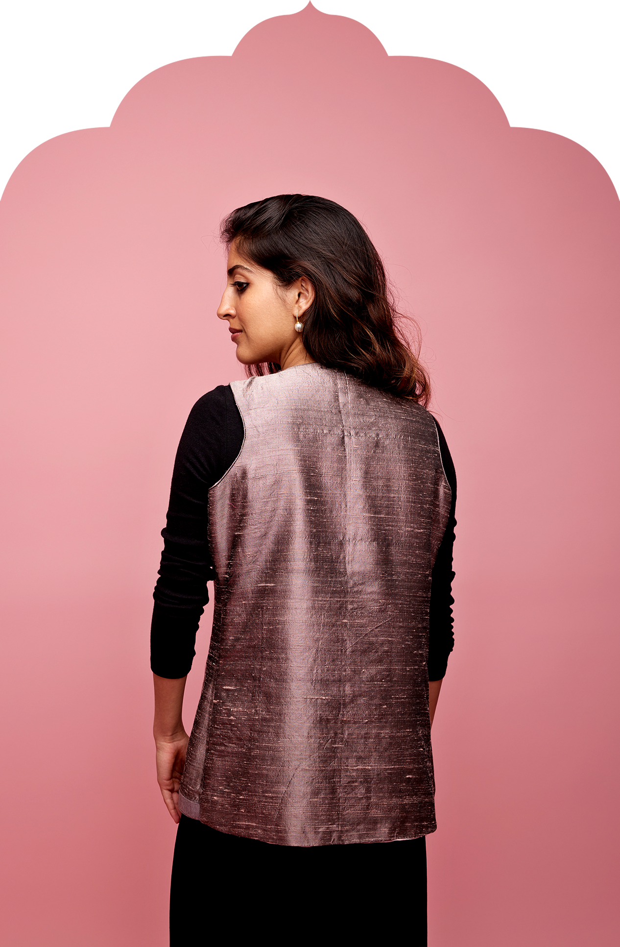 Women's Mauve Reversible Woolen Jacket