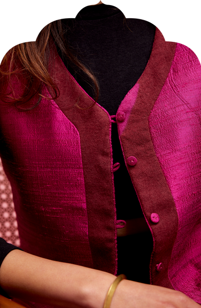 Women's Hot Pink Reversible Woolen Jacket