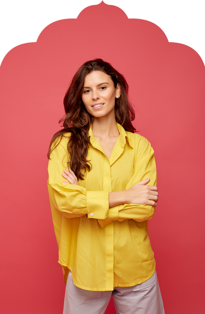 Women's Oversized Yellow Cotton Shirt